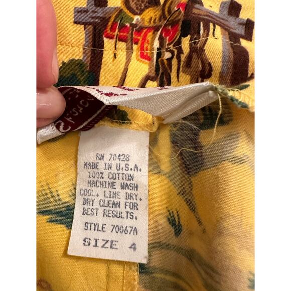 VINTAGE 90's UNWORN COWBOY PRINT WESTERN WRAP SKIRT-MALIBU COWBOY, BEYONCE - Picture 5 of 11